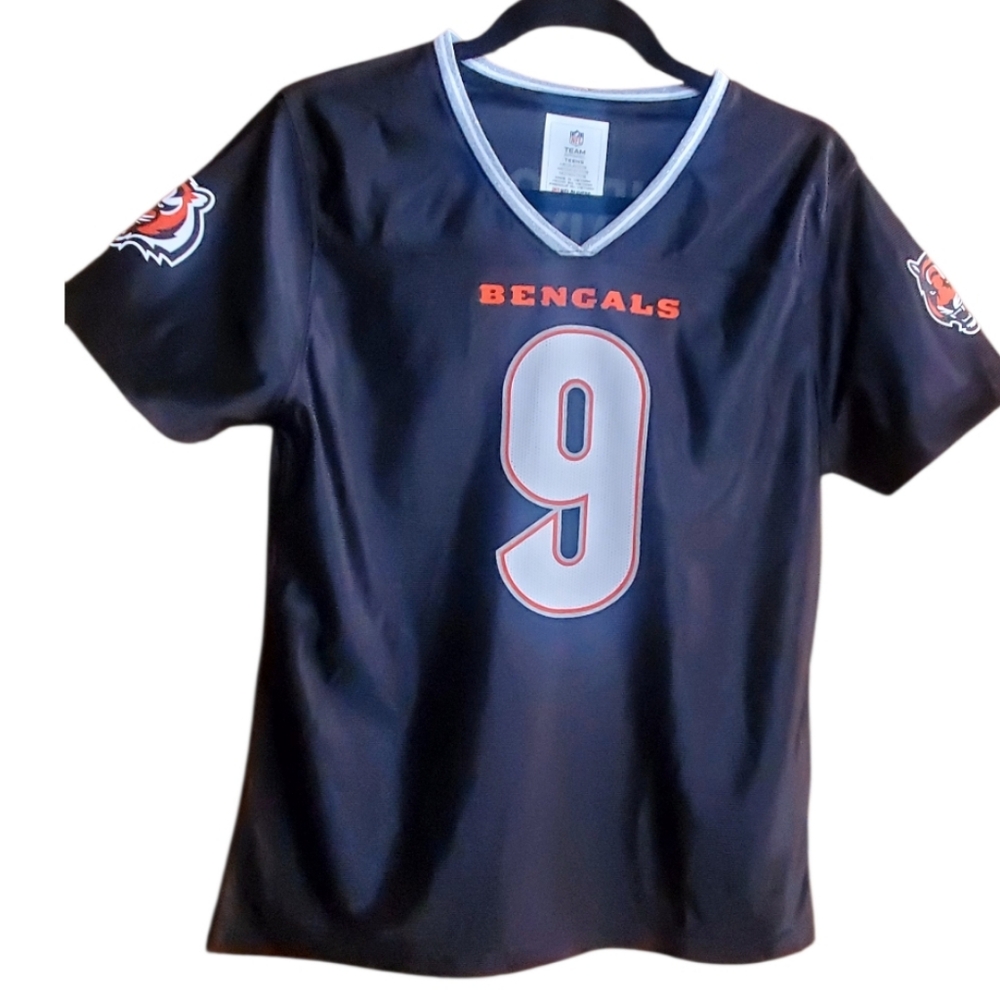 Cincinnati Bengals NFL Teens Burrows #9 Jersey NWT Sparkle Trim Medium S/S